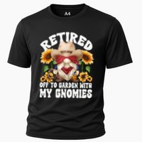 Texas Retiret Gnome Dad For Cow Lover Retired Grandpa Gift Cooling Performance Crew T-Shirt