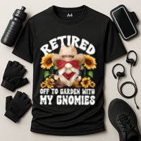 Texas Retiret Gnome Dad For Cow Lover Retired Grandpa Gift Cooling Performance Crew T-Shirt