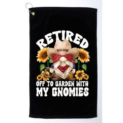Texas Retiret Gnome Dad For Cow Lover Retired Grandpa Gift Golf Towel