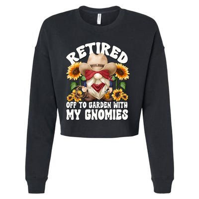 Texas Retiret Gnome Dad For Cow Lover Retired Grandpa Gift Cropped Pullover Crew