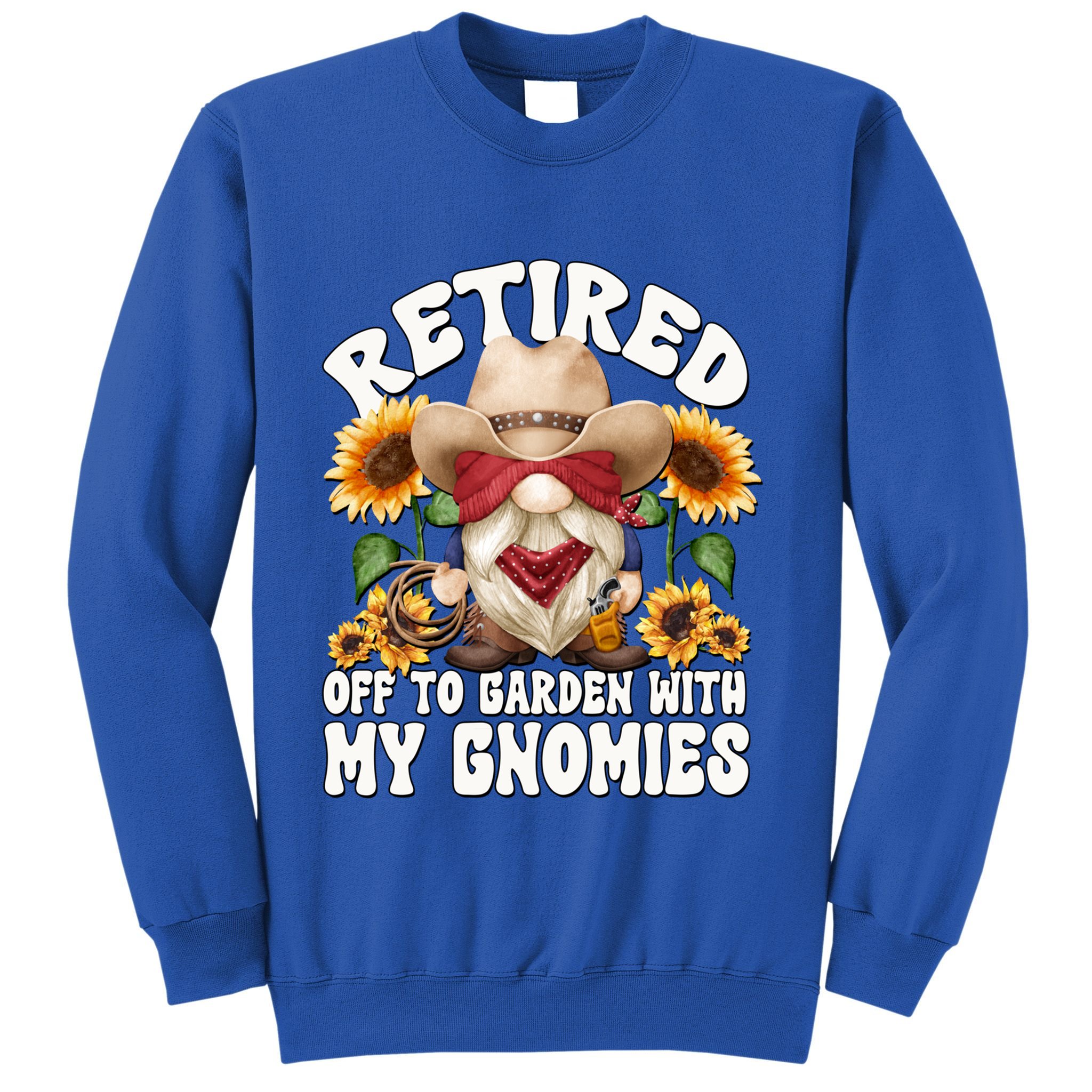 Texas Retiret Gnome Dad For Cow Lover Retired Grandpa Gift Sweatshirt