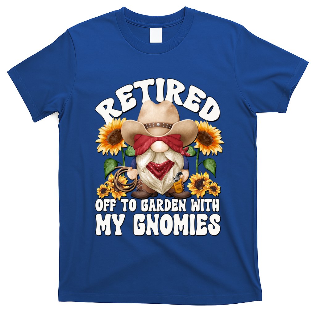 Texas Retiret Gnome Dad For Cow Lover Retired Grandpa Gift T-Shirt