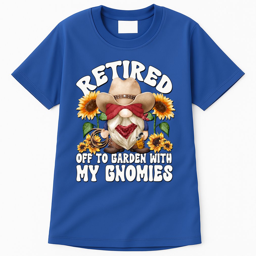 Texas Retiret Gnome Dad For Cow Lover Retired Grandpa Gift Tall T-Shirt