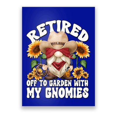 Texas Retiret Gnome Dad For Cow Lover Retired Grandpa Gift Poster
