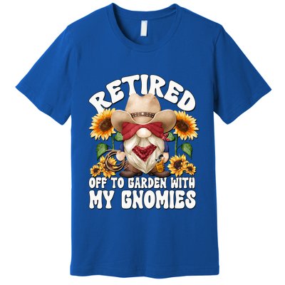 Texas Retiret Gnome Dad For Cow Lover Retired Grandpa Gift Premium T-Shirt