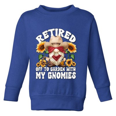 Texas Retiret Gnome Dad For Cow Lover Retired Grandpa Gift Toddler Sweatshirt