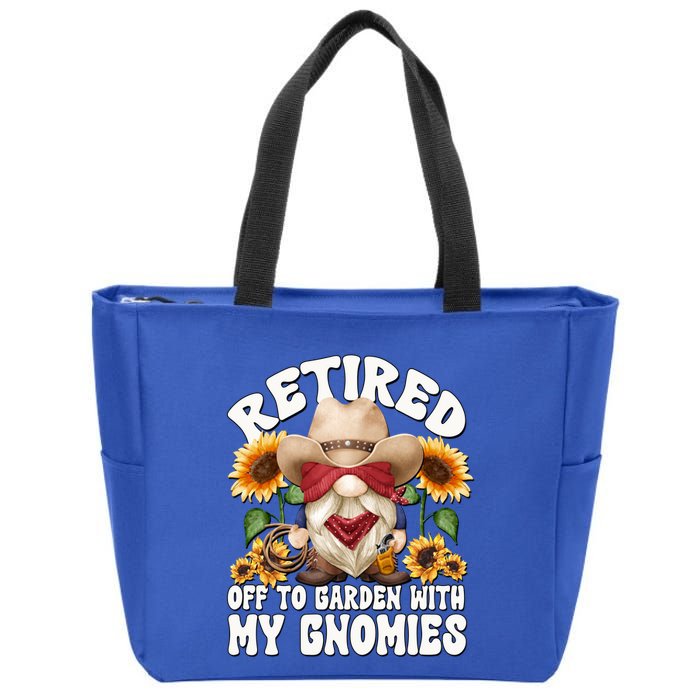 Texas Retiret Gnome Dad For Cow Lover Retired Grandpa Gift Zip Tote Bag