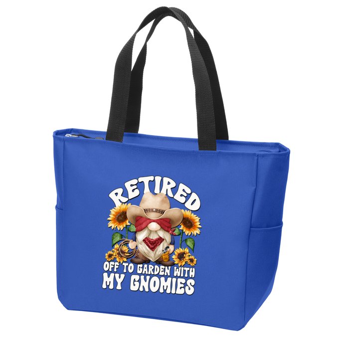 Texas Retiret Gnome Dad For Cow Lover Retired Grandpa Gift Zip Tote Bag