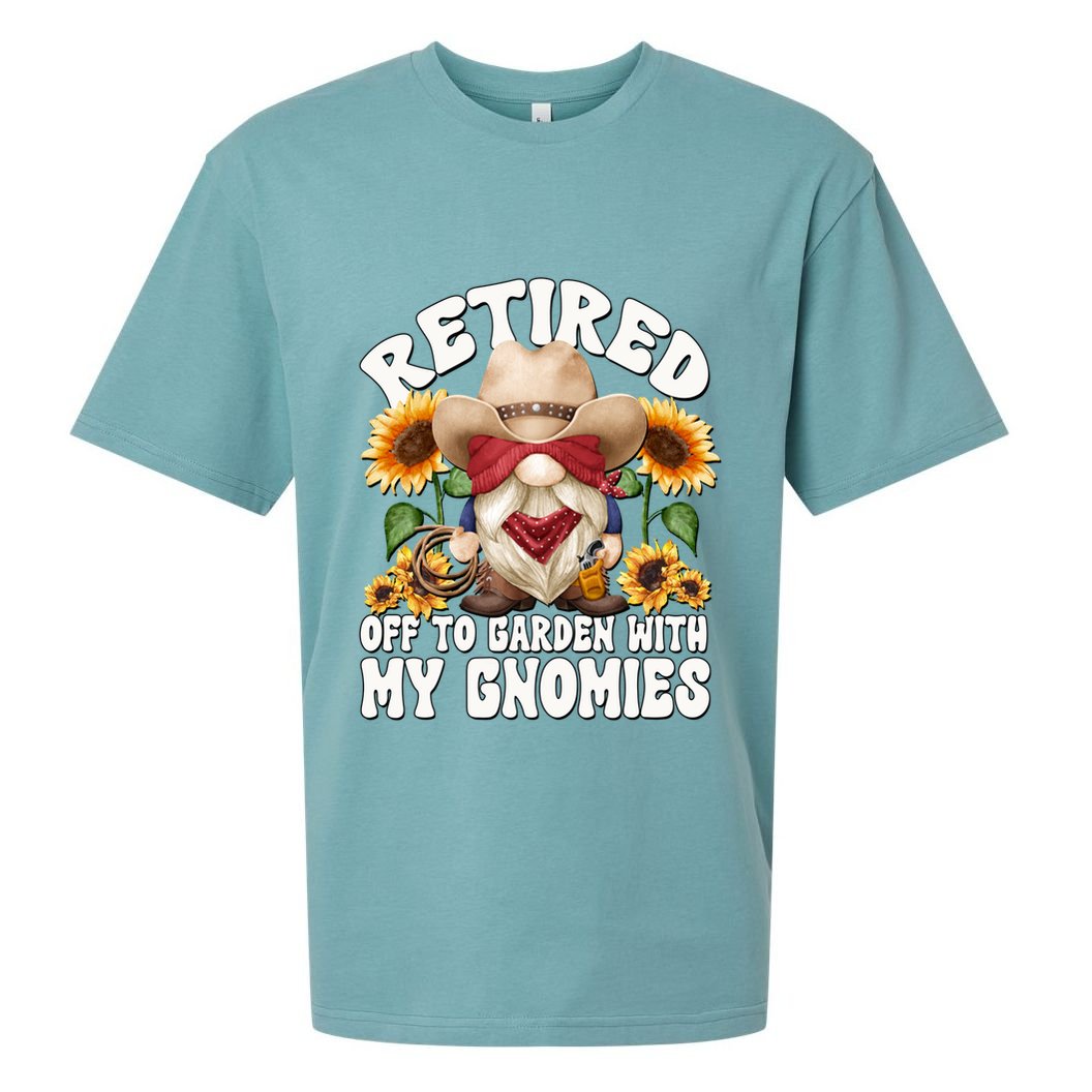 Texas Retiret Gnome Dad For Cow Lover Retired Grandpa Gift Sueded Cloud Jersey T-Shirt