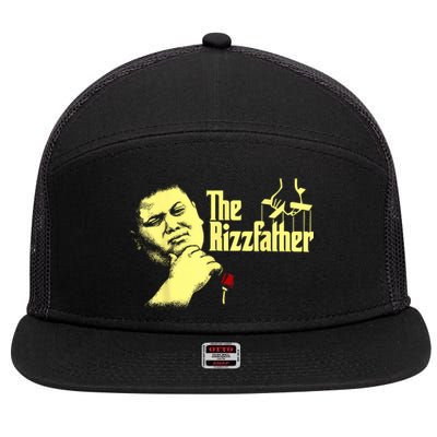 The Rizzler Godfather Funny Meme 7 Panel Mesh Trucker Snapback Hat