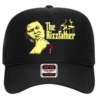 The Rizzler Godfather Funny Meme High Crown Mesh Back Trucker Hat