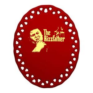 The Rizzler Godfather Funny Meme Ceramic Oval Ornament