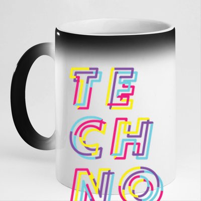 Techno Rave Gabber Gift Dj Edm Clubbing Raver Gift 11oz Black Color Changing Mug