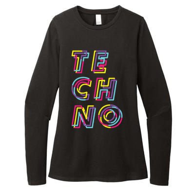 Techno Rave Gabber Gift Dj Edm Clubbing Raver Gift Womens CVC Long Sleeve Shirt