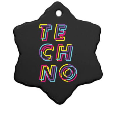 Techno Rave Gabber Gift Dj Edm Clubbing Raver Gift Ceramic Star Ornament