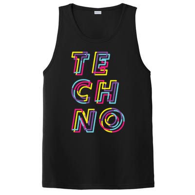 Techno Rave Gabber Gift Dj Edm Clubbing Raver Gift PosiCharge Competitor Tank