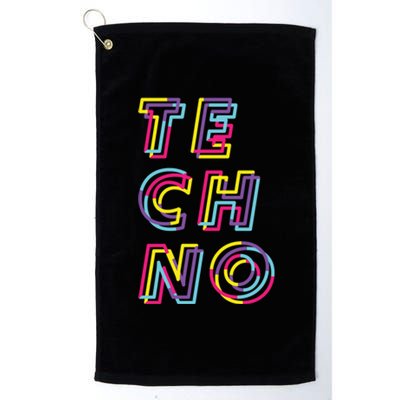 Techno Rave Gabber Gift Dj Edm Clubbing Raver Gift Platinum Collection Golf Towel