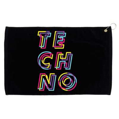 Techno Rave Gabber Gift Dj Edm Clubbing Raver Gift Grommeted Golf Towel