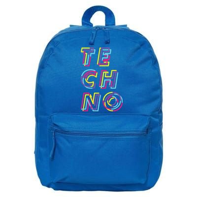 Techno Rave Gabber Gift Dj Edm Clubbing Raver Gift 16 in Basic Backpack