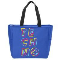 Techno Rave Gabber Gift Dj Edm Clubbing Raver Gift Zip Tote Bag