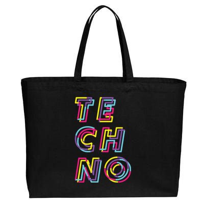 Techno Rave Gabber Gift Dj Edm Clubbing Raver Gift Cotton Canvas Jumbo Tote