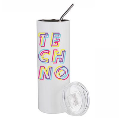 Techno Rave Gabber Gift Dj Edm Clubbing Raver Gift Stainless Steel Tumbler