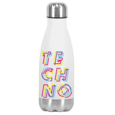 Techno Rave Gabber Gift Dj Edm Clubbing Raver Gift Stainless Steel Insulated Water Bottle