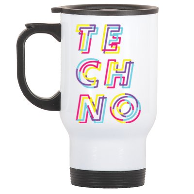 Techno Rave Gabber Gift Dj Edm Clubbing Raver Gift Stainless Steel Travel Mug