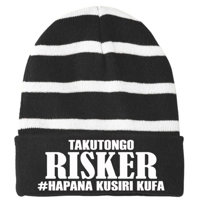 Takutongo Risker Hapana Kusiri Kufa Striped Beanie with Solid Band