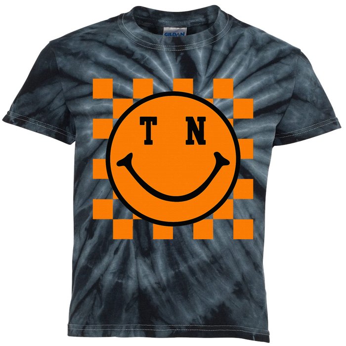 Tennessee Retro Happy Checkerboard Kids Tie-Dye T-Shirt