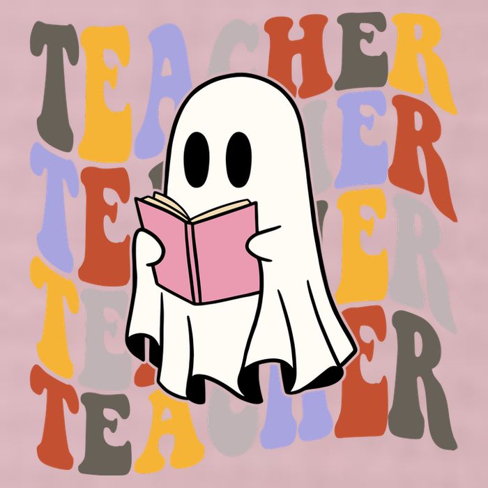 Teacher Retro Halloween Ghost 25L Jumbo Tote