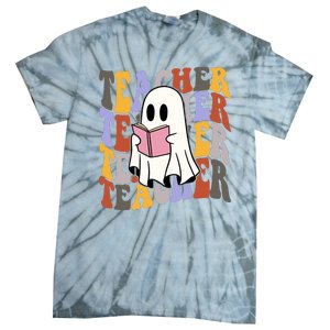 Teacher Retro Halloween Ghost Tie-Dye T-Shirt