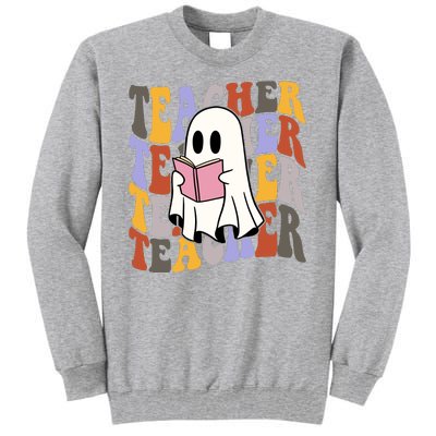 Teacher Retro Halloween Ghost Tall Sweatshirt