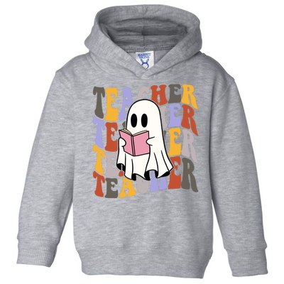 Teacher Retro Halloween Ghost Toddler Hoodie