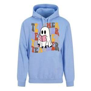 Teacher Retro Halloween Ghost Unisex Surf Hoodie