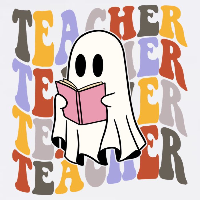 Teacher Retro Halloween Ghost Cool Comfort Performance Bucket Hat