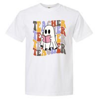 Teacher Retro Halloween Ghost Garment-Dyed Heavyweight T-Shirt