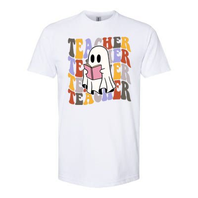 Teacher Retro Halloween Ghost Softstyle® CVC T-Shirt