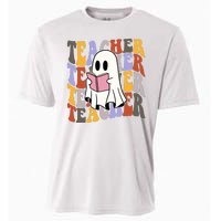 Teacher Retro Halloween Ghost Cooling Performance Crew T-Shirt