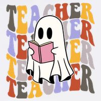 Teacher Retro Halloween Ghost Cooling Performance Crew T-Shirt