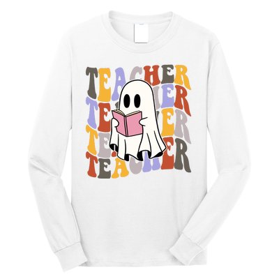 Teacher Retro Halloween Ghost Long Sleeve Shirt