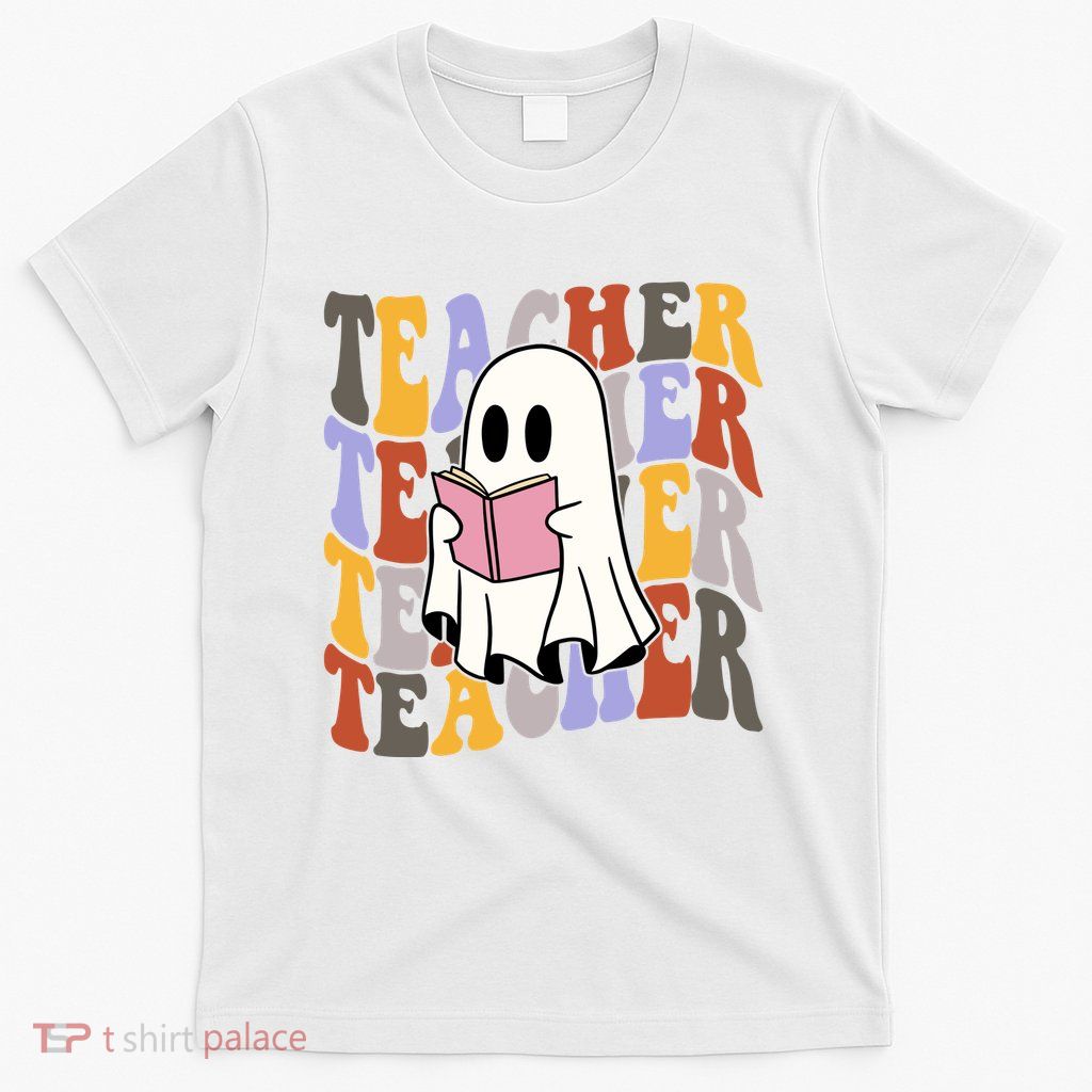 Teacher Retro Halloween Ghost T-Shirt