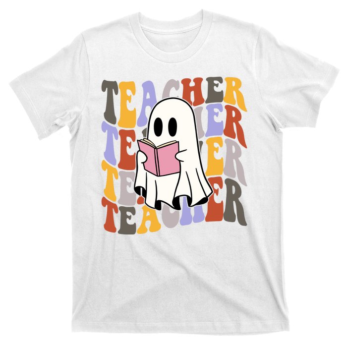 Teacher Retro Halloween Ghost T-Shirt