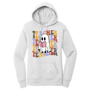 Teacher Retro Halloween Ghost Women's Pullover Hoodie