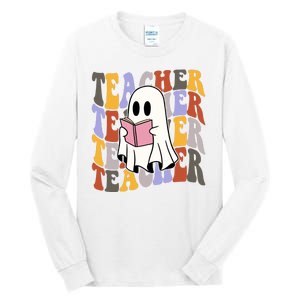 Teacher Retro Halloween Ghost Tall Long Sleeve T-Shirt