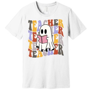 Teacher Retro Halloween Ghost Premium T-Shirt