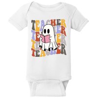 Teacher Retro Halloween Ghost Baby Bodysuit