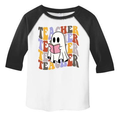 Teacher Retro Halloween Ghost Toddler Fine Jersey T-Shirt