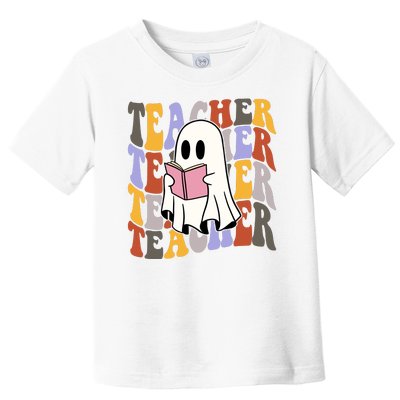 Teacher Retro Halloween Ghost Toddler T-Shirt