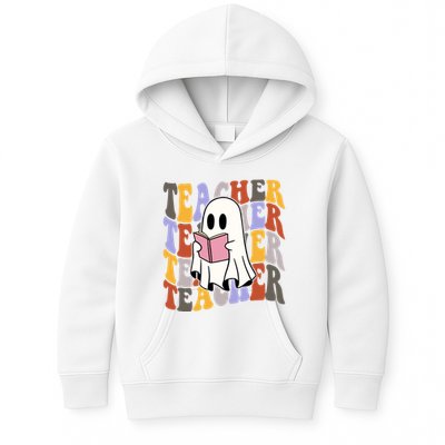 Teacher Retro Halloween Ghost Kids Hoodie